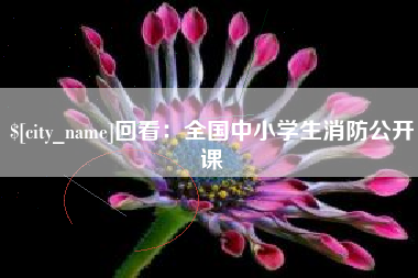 阳谷回看：全国中小学生消防公开课