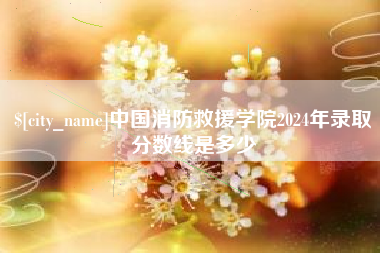 阳谷中国消防救援学院2024年录取分数线是多少