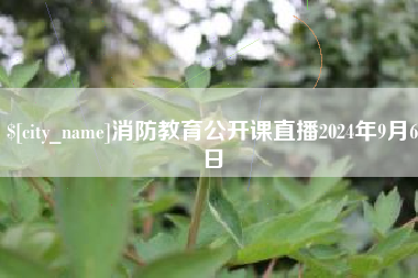 阳谷消防教育公开课直播2024年9月6日