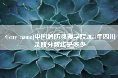 阳谷中国消防救援学院2021年四川录取分数线是多少