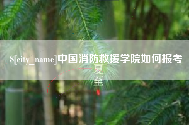 阳谷中国消防救援学院如何报考