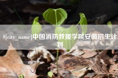阳谷中国消防救援学院安徽招生计划