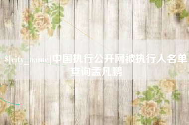 阳谷中国执行公开网被执行人名单查询孟凡鹏