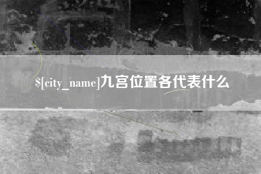 阳谷九宫位置各代表什么