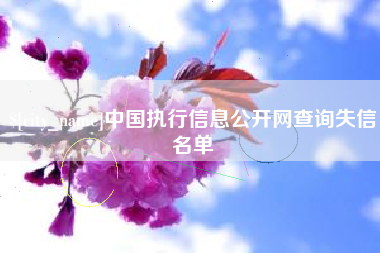 阳谷中国执行信息公开网查询失信名单