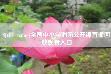 阳谷全国中小学消防公开课直播回放观看入口