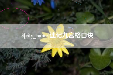 阳谷速记九宫格口诀