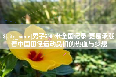 阳谷男子5000米全国记录-更是承载着中国田径运动员们的热血与梦想