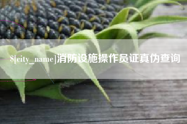 阳谷消防设施操作员证真伪查询