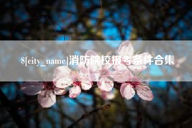 阳谷消防院校报考条件合集